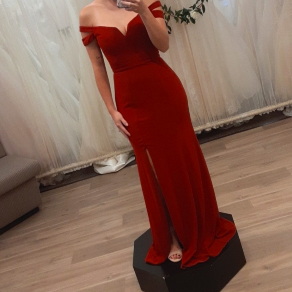 Rust bridesmaid dress